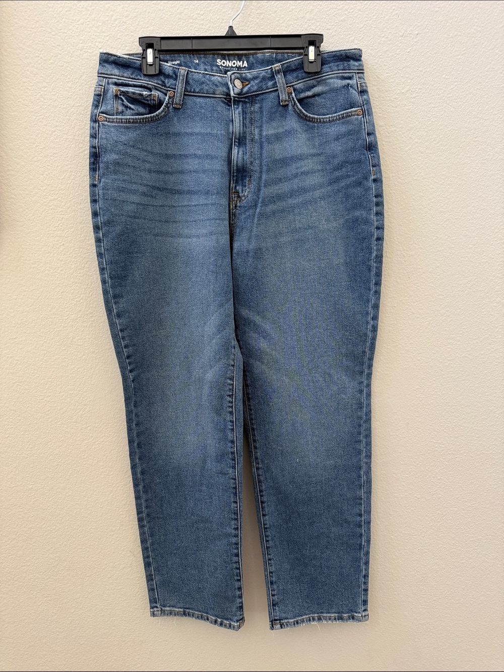 SONOMA Straight-Leg Mid-Rise Jeans in Medium Blue Wash
